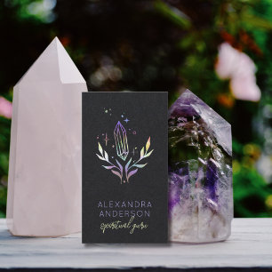 Black Mystical Holographic Spiritual Crystals Visitenkarte