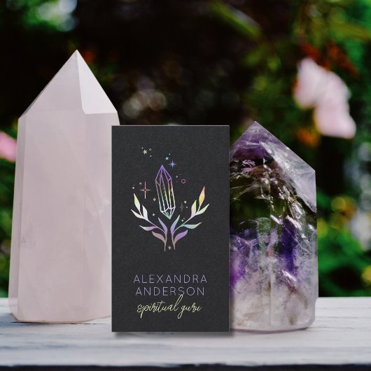 Black Mystical Holographic Spiritual Crystals Visitenkarte
