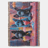 Black N Blue German Shepherds Welpen N Milkshakes Decke (Vorderseite Vertikal)