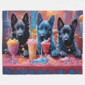 Black N Blue German Shepherds Welpen N Milkshakes Fleecedecke (Vorderseite (Horizontal))
