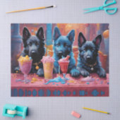 Black N Blue German Shepherds Welpen N Milkshakes Seidenpapier (Basteln)