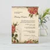 Black n Cream Vintag Eiffelturm Duschkabine Einladung (Stehend Vorderseite)