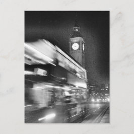 Black-n-White Big Ben - Double Decker Bus - London Postkarte