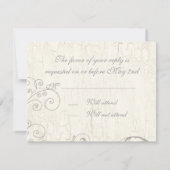 Black 'n White Damask (lilac) UAWG Response Card RSVP Karte (Rückseite)