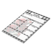 Black n White Floral Gingham_ Concept Map Notizblock (angewinkelt)