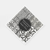 Black n White Tile Muster Modernes Bauernhaus Brid Serviette (Ecke)