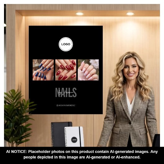 Black Nails Studio Foto Collage Messe Wandteppich