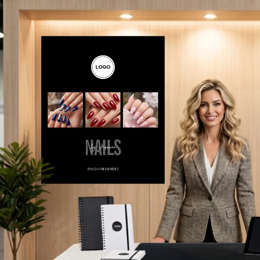 Black Nails Studio Foto Collage Messe Wandteppich