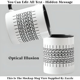 Black Name Hidden Message Trendy Tasse 121B Modern