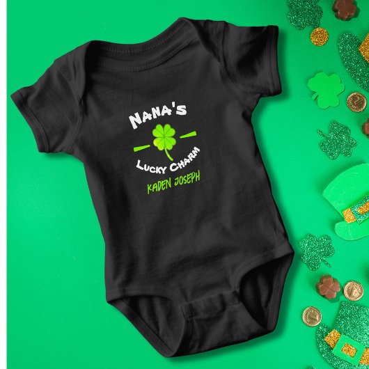 Black, Nana's Lucky Charm, Baby Jersey Baby Strampler
