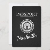 Black Nashville Passport Save the Date (Vorderseite)