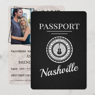 Black Nashville Reisepass Save The Date