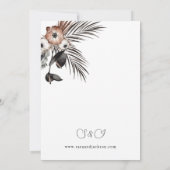 Black & Natural Floral Boho Hochzeit Einladung (Rückseite)