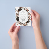 Black & Natural Floral Boho Hochzeitsprogramm (Gruppe)