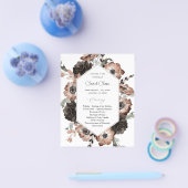 Black & Natural Floral Boho Hochzeitsprogramm (Einzeln)