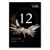 Black & Natural Floral Boho Wedding - Black Tischnummer (Vorderseite)