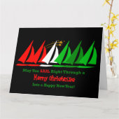 Black Nautic Weihnachtskarte mit Sailboote Karte (Gelbe Blume)