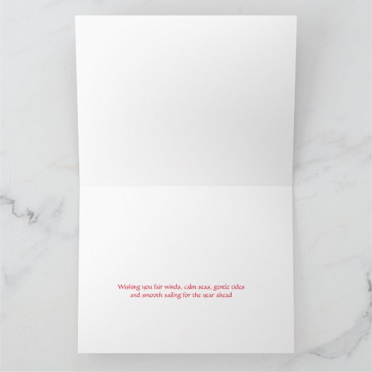 Black Nautic Weihnachtskarte mit Sailboote Karte (Innenseite)