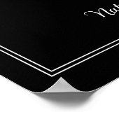 Black Nautical Anchor Wedding Poster (Ecke)