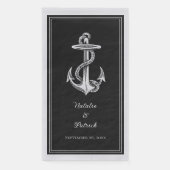 Black Nautical Anchor Wedding Serviette (Vorderseite)