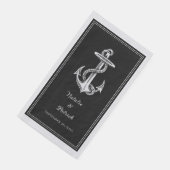 Black Nautical Anchor Wedding Serviette (Ecke)
