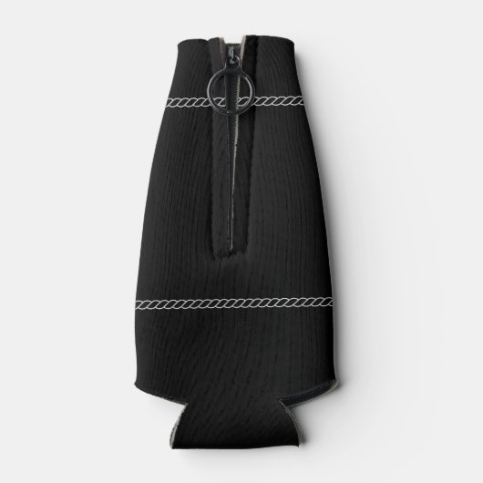 Black Nautical Welcome Aboard Boat Name Anchor Flaschenkühler (Rückseite)