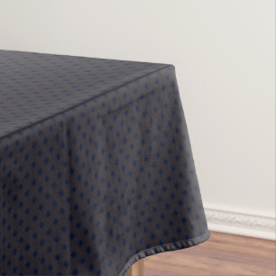 Black Navy Diamond Polka Dots Chic Elegante Baumwo Tischdecke