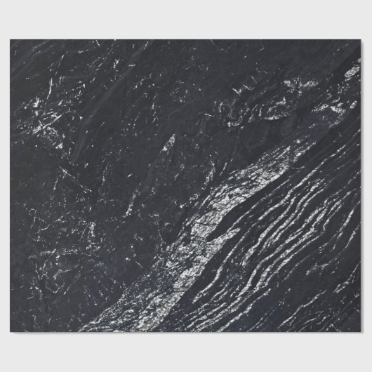 Black Navy Silver Grau Carrara Marmorstein Geschenkpapier (Flach)