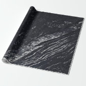 Black Navy Silver Grau Carrara Marmorstein Geschenkpapier (Ungerollt)