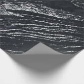 Black Navy Silver Grau Carrara Marmorstein Geschenkpapier (Ecke)