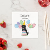 Black Neapolitan Mastiff Dog Birthday Party Serviette (Beispiel)