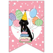 Black Neapolitan Mastiff Dog Birthday Party Wimpelkette (Erste Fahne)
