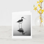 Black-necked Stilt Notecard Karte (Gelbe Blume)