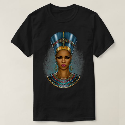 Black Nefertiti Melanin Königin Ägyptische Frauen T-Shirt (Design vorne)