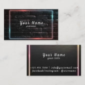 Black Neon Business Card Visitenkarte (Vorne/Hinten)