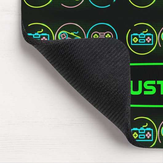 Black & Neon Gamer Mousepad (Ecke)