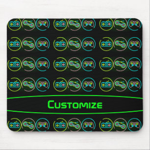 Black & Neon Gamer Mousepad
