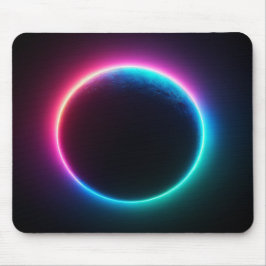 Black Neon Moon Mousepad