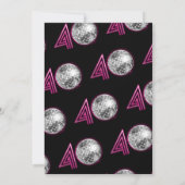 Black Neon Pink Disco Ball 40. Geburtstag Einladung (Rückseite)
