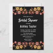 Black Neon Rose Romantisches Brautparty Einladung (Vorderseite)