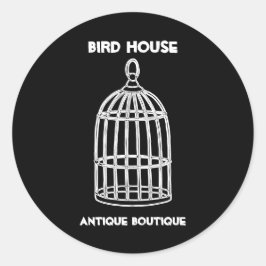 Black Nest Antique Deco Bird House Runder Aufkleber