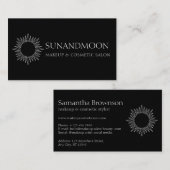 Black Neutral Spirituell Handgeschriebener Sonnenm Visitenkarte (Vorne/Hinten)