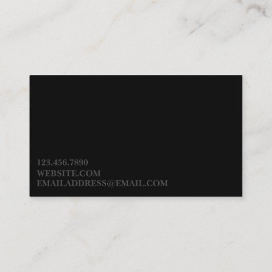 Black Neutral Tone Visitenkarte (Rückseite)