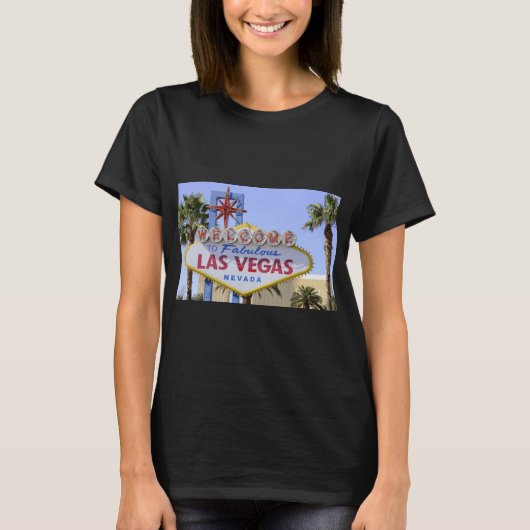 Black Nevada Las Vegas Willkommen T-Shirt (Vorderseite)