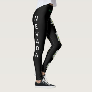 Black Nevada Staat Blume Saguaro Cactus Leggings