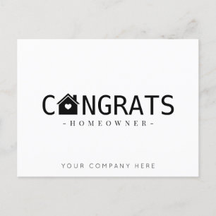 Black New Homeowner Gratulation Realty Postkarte