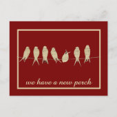 Black New Perch Änderung der Adresse Ankündigungspostkarte (Vorderseite)