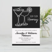 Black New Year's eve Einladung Cocktail (Stehend Vorderseite)