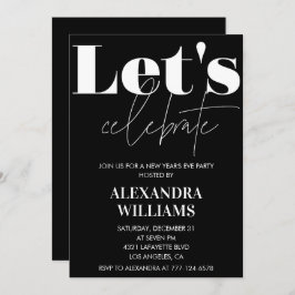 Black New Year's eve Einladung Lasst uns feiern