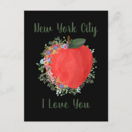 Black New York City I LIEBE YOU Big Apple Postkarte